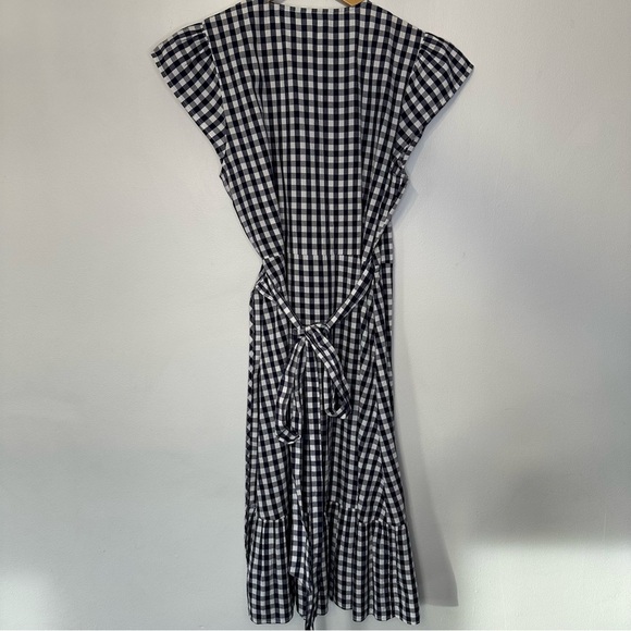 Draper James Gingham Wrap Dress - Navy and White size 8 - Picture 6 of 10